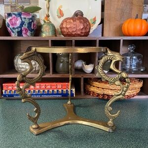 Vintage Solid brass plant holder/ crystal ball/sphere holder